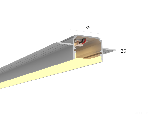 Линейный светильник HOKASU 35/25 edgeless noPS (Raw/2500mm/LT70 — 3K/55W) фото:1