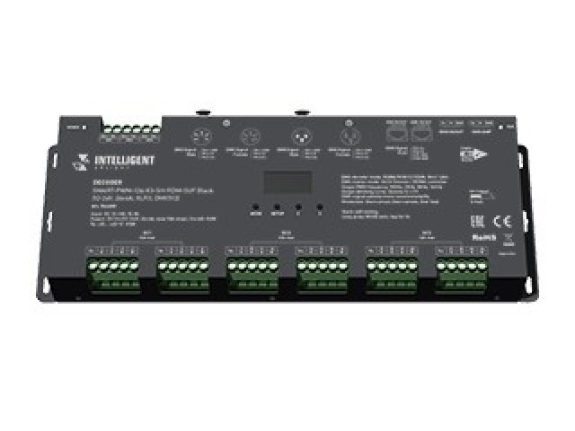 INTELLIGENT ARLIGHT Декодер SMART-PWM-124-83-SH-RDM-SUF Black (12-24V, 24x4A, XLR3, DMX512) (Arlight, IP20 Металл, 5 лет) фото:1