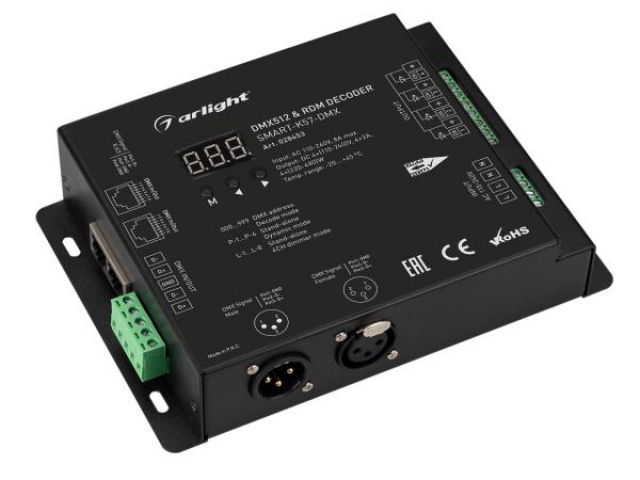 Декодер SMART-K57-DMX (230V, 4x2A, XLR3) (Arlight, IP20 Металл, 5 лет) фото:5