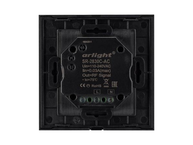 Панель Sens SR-2830C-AC-RF-IN Black (220V,RGB+CCT,4зоны) (Arlight, IP20 Пластик, 3 года) фото:1