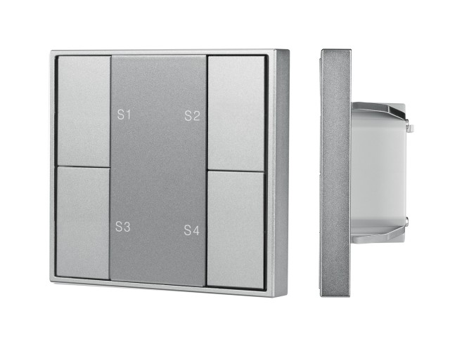 INTELLIGENT ARLIGHT Кнопочная панель DALI-201-23-1G-4SC-IN Silver (BUS, Frame) (IARL, IP20 Металл, 3 года) фото:1