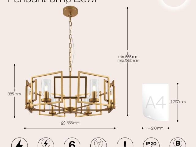 Подвесной светильник Maytoni H009PL-06G фото:28