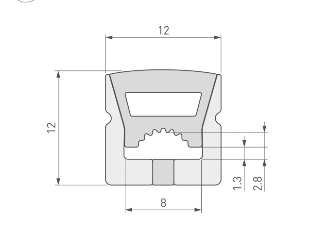 Силиконовый профиль WPH-FLEX-1212-TOP-S8-10m WHITE (Arlight, Силикон) фото:8