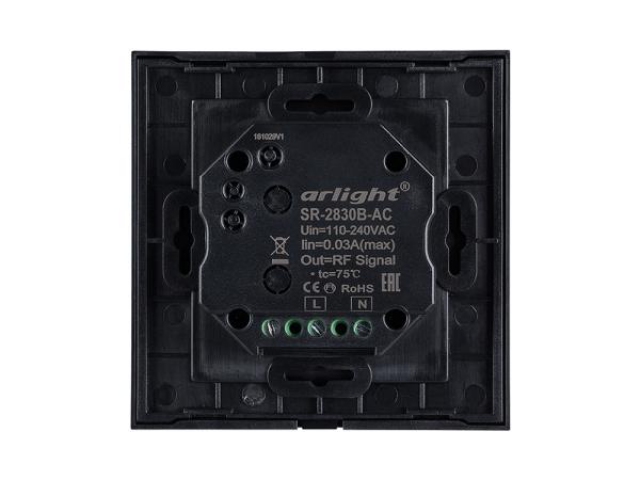 Панель Sens SR-2830B-AC-RF-IN Black (220V,MIX+DIM,4зоны) (Arlight, IP20 Пластик, 3 года) фото:1