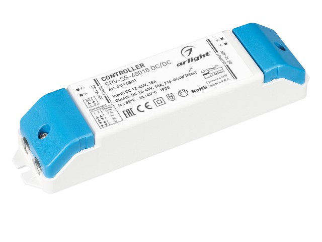 Контроллер плавного включения SPV-SS-48018 DC/DC (12-48V, 18A) (Arlight, IP20 Пластик, 5 лет) фото:2