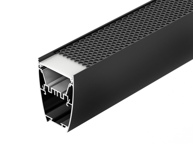 Профиль LINE-5075-U-HONEYCOMB-2000 BLACK (Arlight, Алюминий) фото:6