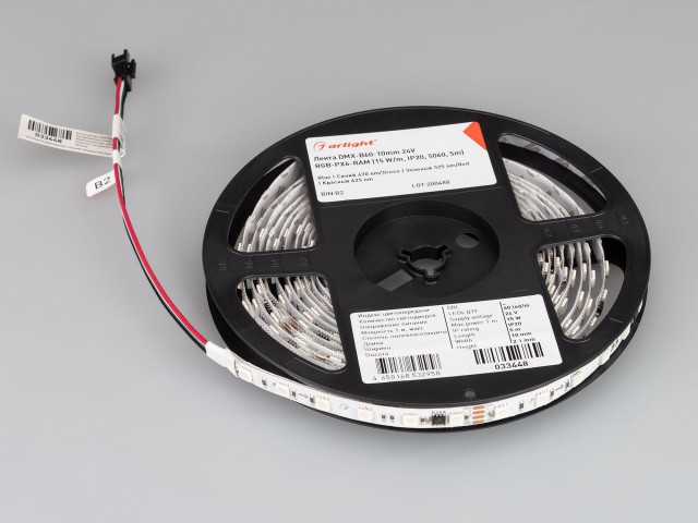 Лента DMX-B60-10mm 24V RGB-PX6 (15 W/m, IP20, 5060, 5m) (Arlight, -) фото:9