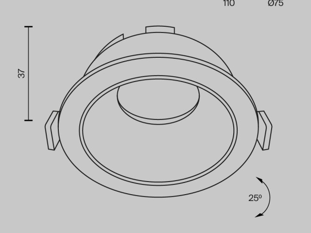 Встраиваемый светильник Technical DL051-U-1B фото:1
