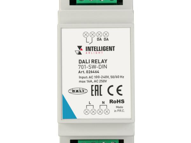 INTELLIGENT ARLIGHT Релейный модуль DALI-701-SW-DIN (BUS, 16A) (IARL, DIN-рейка) фото:5