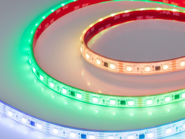 Лента герметичная SPI-PS-B60-12mm 12V RGB-PX3-BPT (12 W/m, IP67, 5060, 5m) (Arlight, бегущий огонь) фото:5