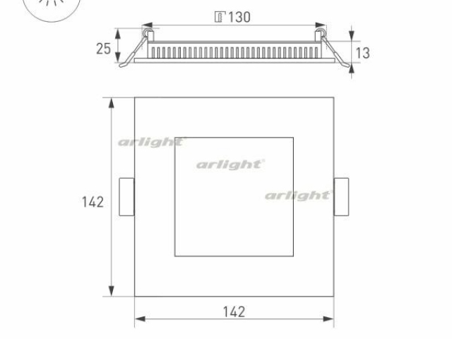Светильник DL-142x142M-13W Day White (Arlight, IP40 Металл, 3 года) фото:2