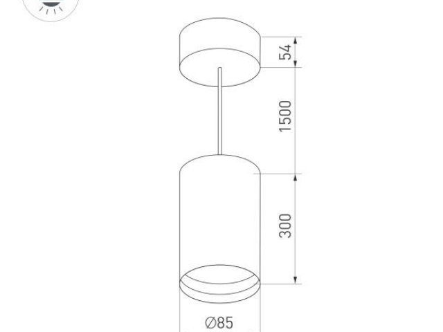 Корпус SP-POLO-HANG-LONG300-R85 (BK, 1-3, 350mA) (Arlight, IP20 Металл, 3 года) фото:16