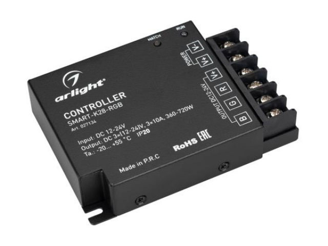 Контроллер SMART-K28-RGB (12-24V, 3x10A, 2.4G) (Arlight, IP20 Металл, 5 лет) фото:2