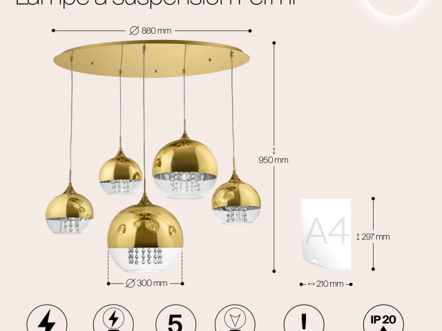 Подвесной светильник Maytoni P140-PL-170-5-G фото:16
