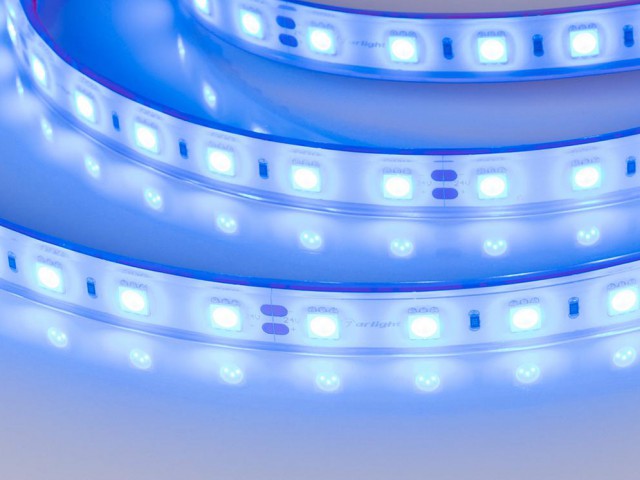 Лента герметичная RTW-PFS-B60-13mm 24V Blue (14.4 W/m, IP68, 5060, 5m) (Arlight, 14.4 Вт/м, IP68) фото:11
