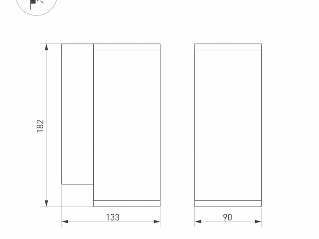 Светильник LGD-FORMA-WALL-R90-12W Warm3000 (BK, 44 deg, 230V) (Arlight, IP54 Металл, 3 года) фото:1