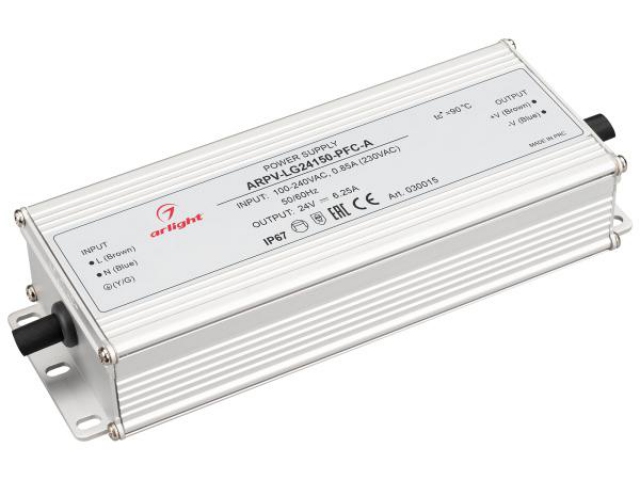 Блок питания ARPV-LG24150-PFC-A (24V, 6.25A, 150W) (Arlight, IP67 Металл, 5 лет) фото:6
