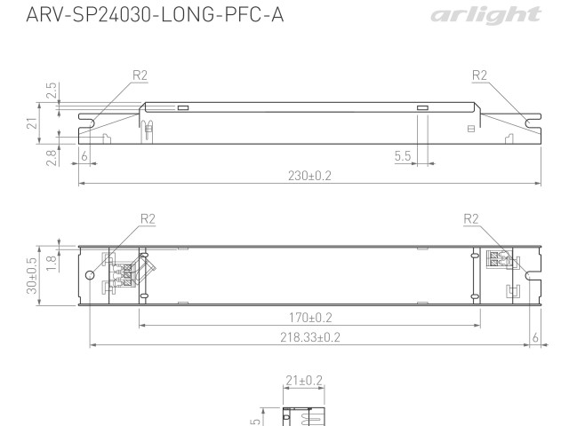 Блок питания ARV-SP24030-LONG-PFC-A (24V, 1.25A, 30W) (Arlight, IP20 Металл, 5 лет) фото:1