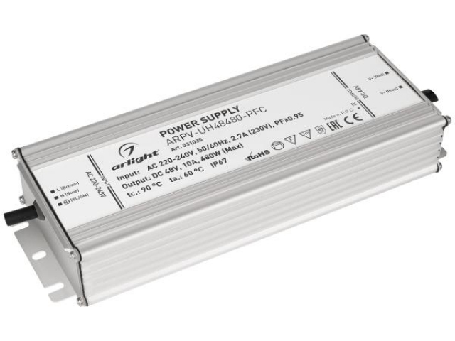 Блок питания ARPV-UH48480-PFC (48V, 10A, 480W) (Arlight, IP67 Металл, 7 лет) фото:2