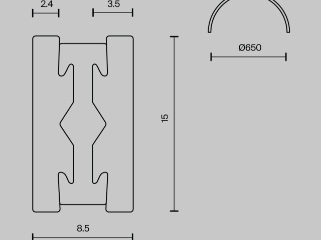 Шинопровод накладной/подвесной Technical TRX154-SR-D650-PT фото:3