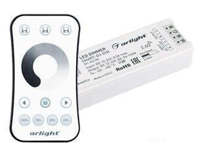 Диммер SMART-DIM-SET-RING (12-24V, 1x8A, ПДУ 2.4G) (Arlight, IP20 Пластик, 5 лет) фото:3