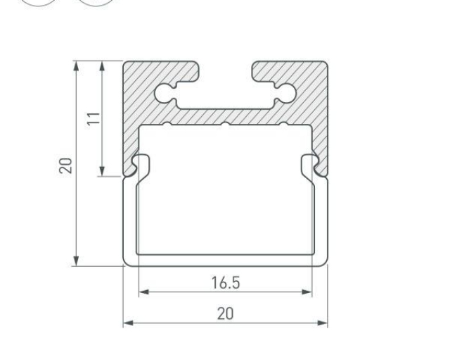 Профиль с экраном SL-LINE-2011M-2500 ANOD+OPAL SQUARE (Arlight, Алюминий) фото:6
