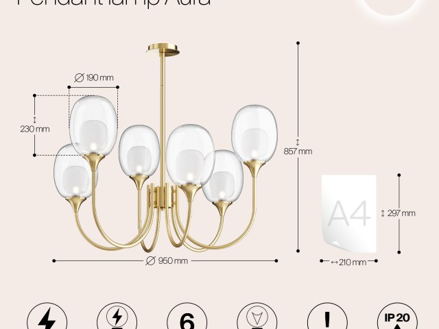 Подвесной светильник Maytoni MOD016PL-06BS фото:7