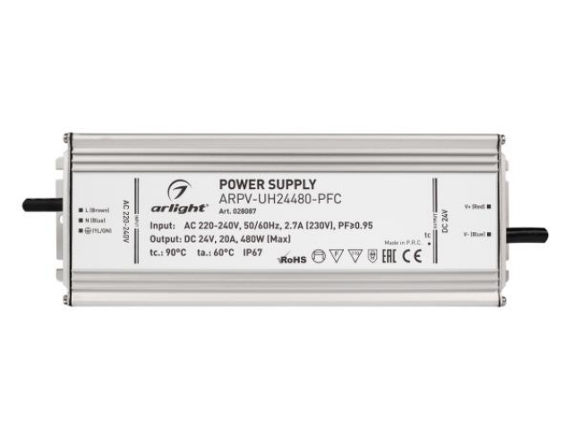Блок питания ARPV-UH24480-PFC (24V, 20A, 480W) (Arlight, IP67 Металл, 7 лет) фото:3