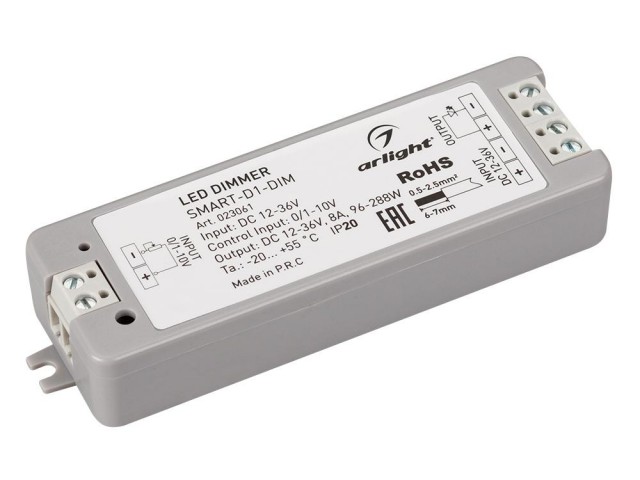 Диммер SMART-D1-DIM (12-36V, 0/1-10V) (Arlight, IP20 Пластик, 5 лет) фото:4