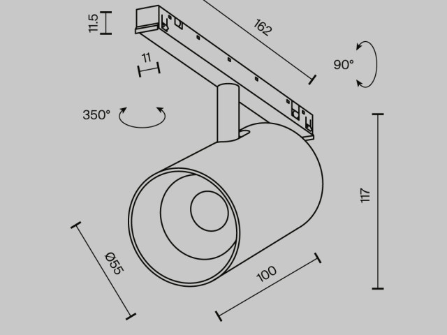 Трековый светильник Technical TR243-12W3K-B фото:9
