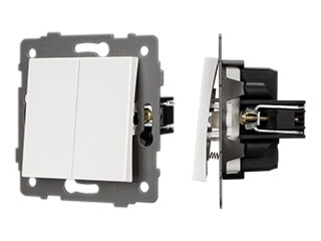 Механизм выключателя двухклавишный самовозвратный SWT-MKR2-PL-WH-V (250V, 10A) (Arlight, -) фото:3
