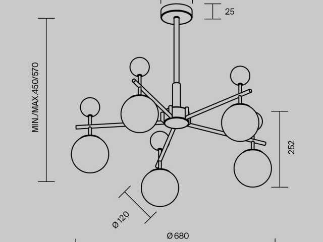 Подвесной светильник Maytoni MOD436PL-05BS фото:9