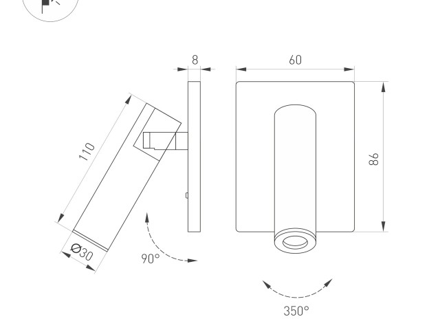Светильник SP-READER-S60x86-3W Warm3000 (WH, 20 deg, 230V) (Arlight, IP20 Металл, 3 года) фото:4