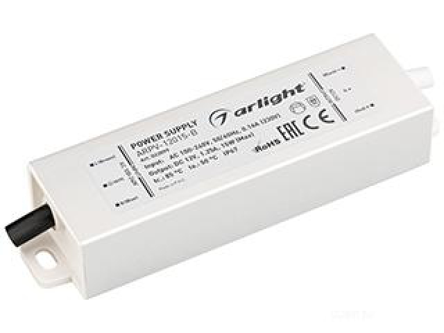 Блок питания ARPV-12015-B (12V, 1.3A, 15W) (Arlight, IP67 Металл, 3 года) фото:6
