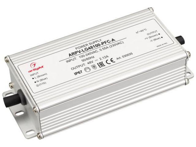 Блок питания ARPV-LG48100-PFC-A (48V, 2.12A, 100W) (Arlight, IP67 Металл, 5 лет) фото:2