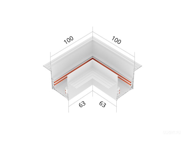 Соединительный элемент HOKASU OneLine Edgeless (L/RAL9003) фото:2
