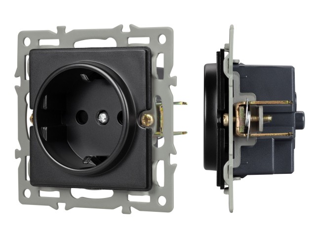 Механизм электрической розетки SCT-GP-MEU-PL-BK (250V, 16A) (Arlight, -) фото:3
