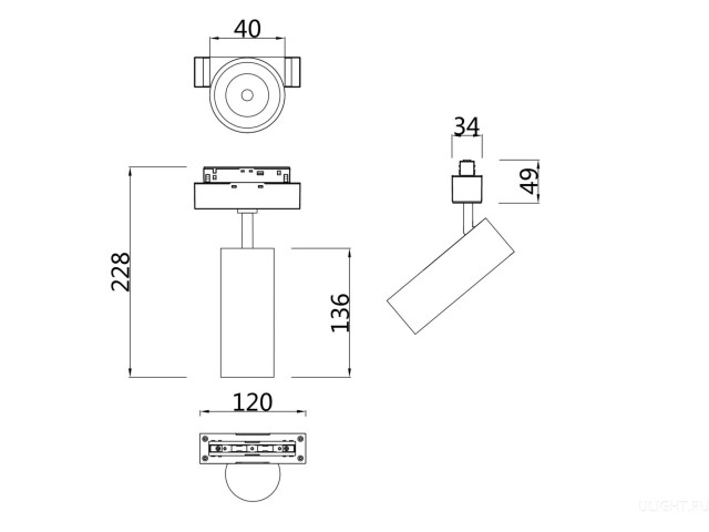 Трековый светильник Technical TR019-2-7W4K-B фото:6