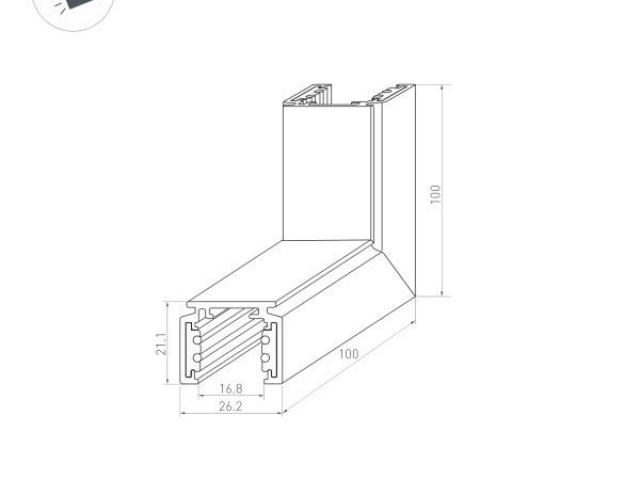 Коннектор угловой MAG-ORIENT-CON-2620-L90-EXT (BK, внешний) (Arlight, IP20 Металл, 3 года) фото:4