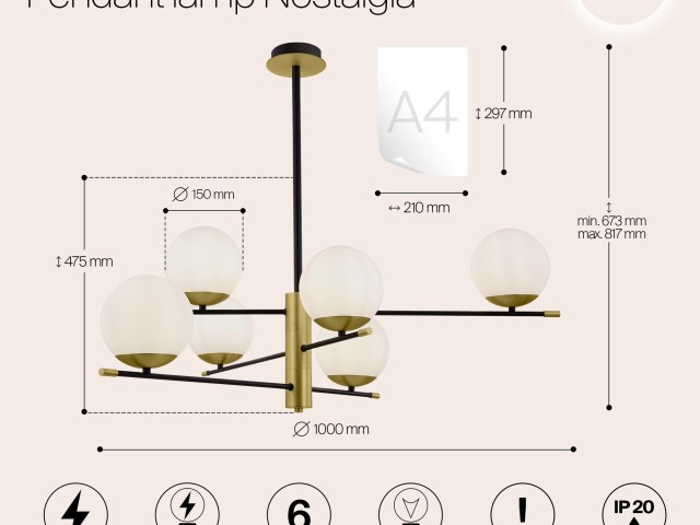 Подвесной светильник Maytoni MOD048PL-06G фото:12