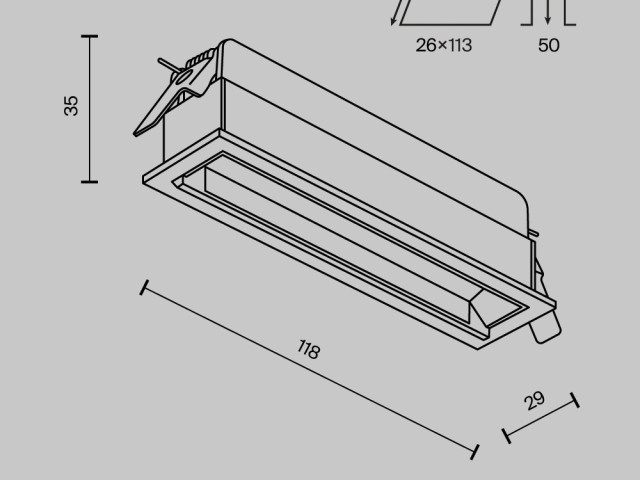 Встраиваемый светильник Technical DL100-6W2.7-3-4K-B фото:1