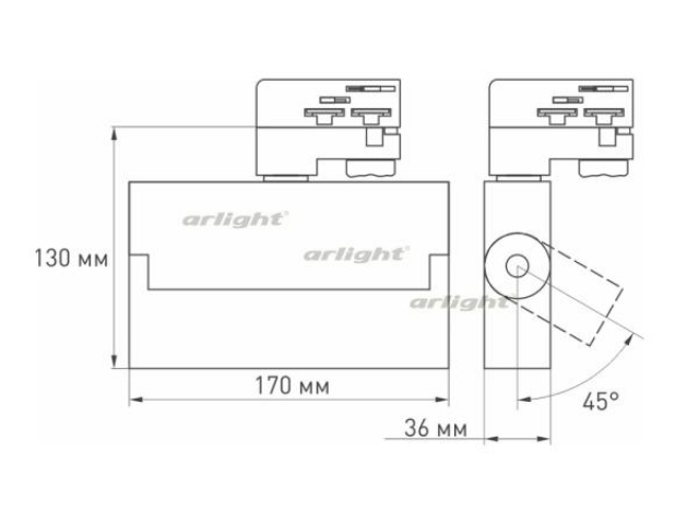 Светильник LGD-LOFT-TRACK-4TR-S170-10W Day4000 (WH, 24 deg) (Arlight, IP20 Металл, 3 года) фото:17