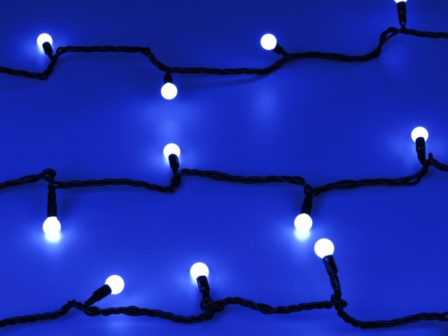 Светодиодная гирлянда ARD-BALL-CLASSIC-D13-10000-BLACK-100LED BLUE (230V, 7W) (Ardecoled, IP65) фото:3