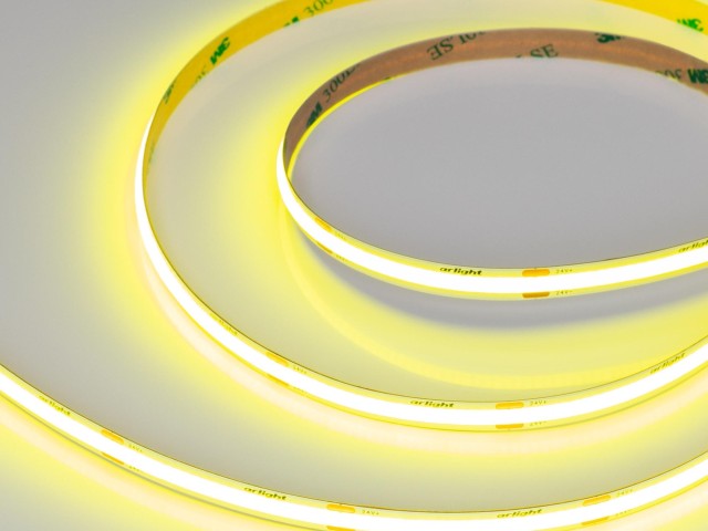 Лента COB-X480-8mm 24V Yellow Volt (8 W/m, IP20, 5m) (Arlight, -) фото:3