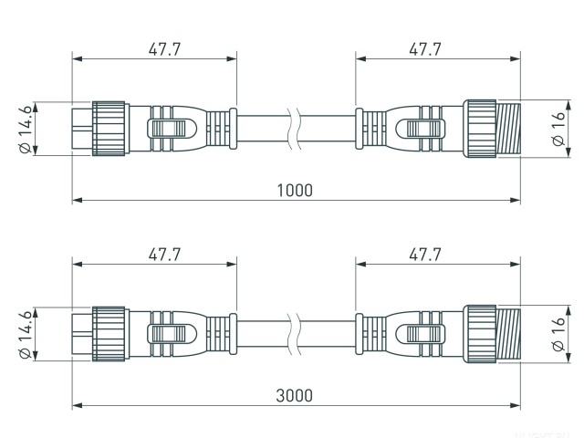 Коннектор питания ARL-LINE-3pin-1000-CON-MF (230V) (Arlight, IP67 Пластик, 3 года) фото:2