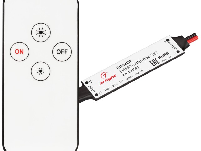 Диммер SMART-MINI-DIM-SET (12-24V, 1x4A, ПДУ 4кн, IR) (Arlight, IP20 Пластик, 5 лет) фото:3