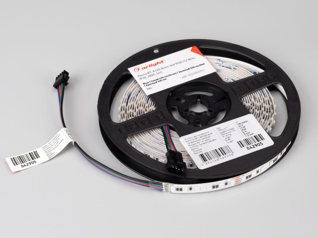 Лента RT-A120-8mm 24V RGB (12 W/m, IP20, 2835, 5m) (Arlight, 5 лет) фото:2