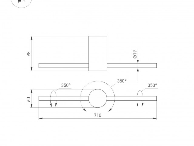 Светильник SP-PICASO-M-TURN-L700-12W Warm3000 (GD, 100 deg, 230V) (Arlight, IP20 Металл, 3 года) фото:12