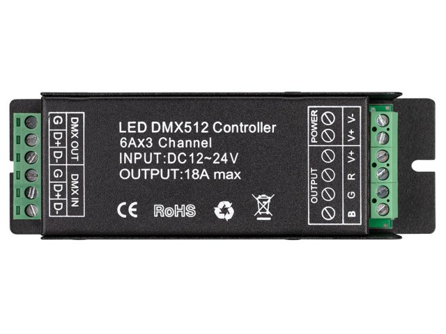 Декодер ARL-7022-DMX (12-24V, 3x6A, DMX512) (Arlight, IP20 Металл, 3 года) фото:5