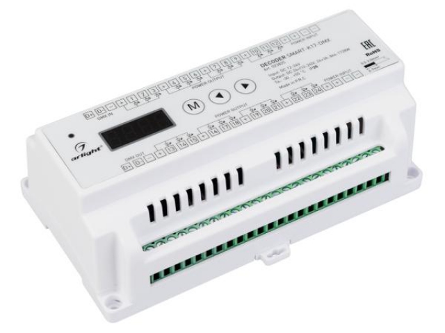 Декодер SMART-K17-DMX (12-24V, 24x3A) (Arlight, IP20 Пластик, 5 лет) фото:4